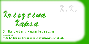 krisztina kapsa business card